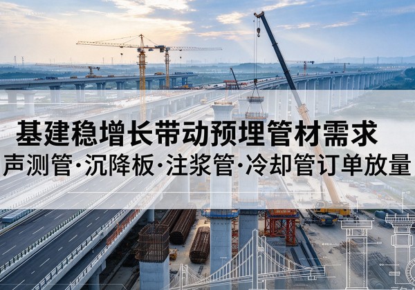 山阴基建稳增长带动预埋监测管材需求，声测管、沉降板、注浆管订单持续放量