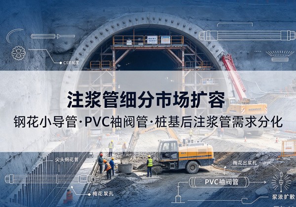 山阴注浆管细分市场扩容，隧道钢花小导管、PVC 袖阀管、桩基后注浆管需求分化